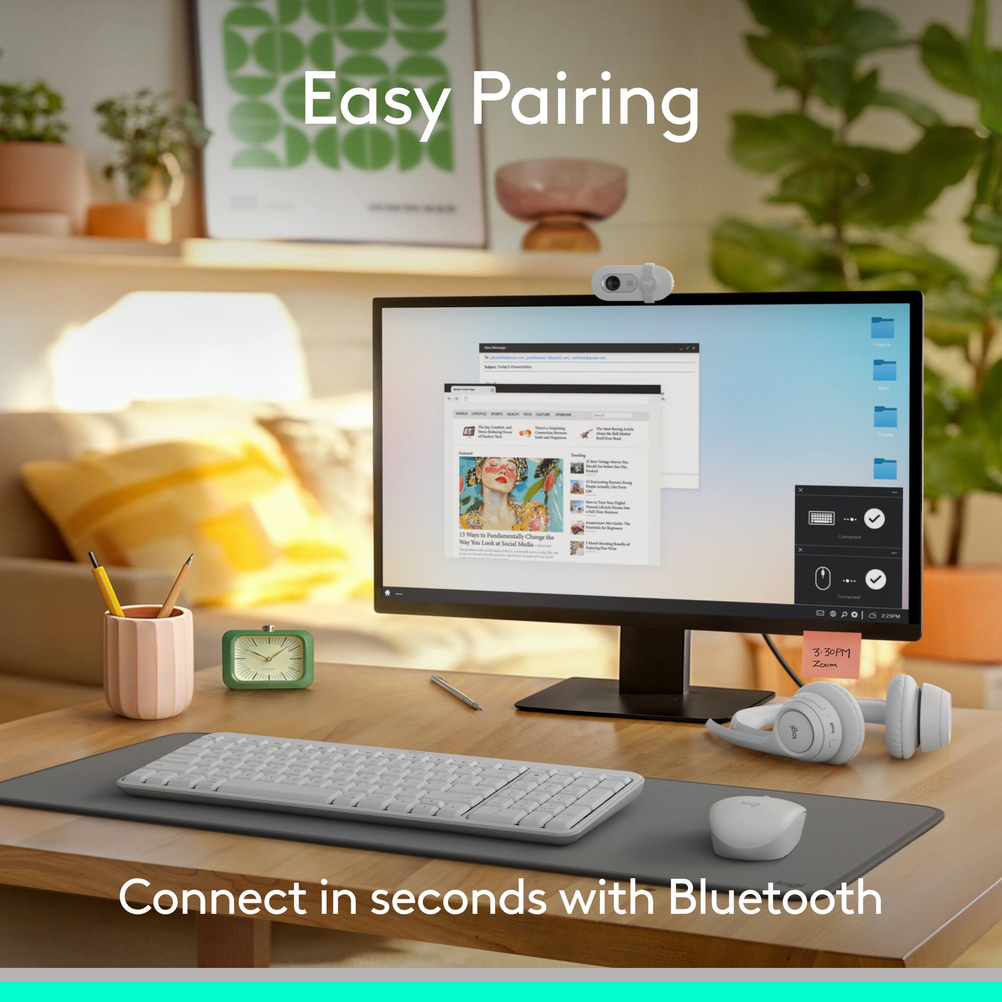Easy Pairing: Connect in seconds with Bluetooth.