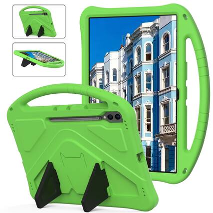 Front. Dteck - For Samsung Galaxy Tab S9 Ultra/S8 Ultra 14.6-inch Lightweight EVA Shockproof Handle Stand Kids Case Cover - Green.