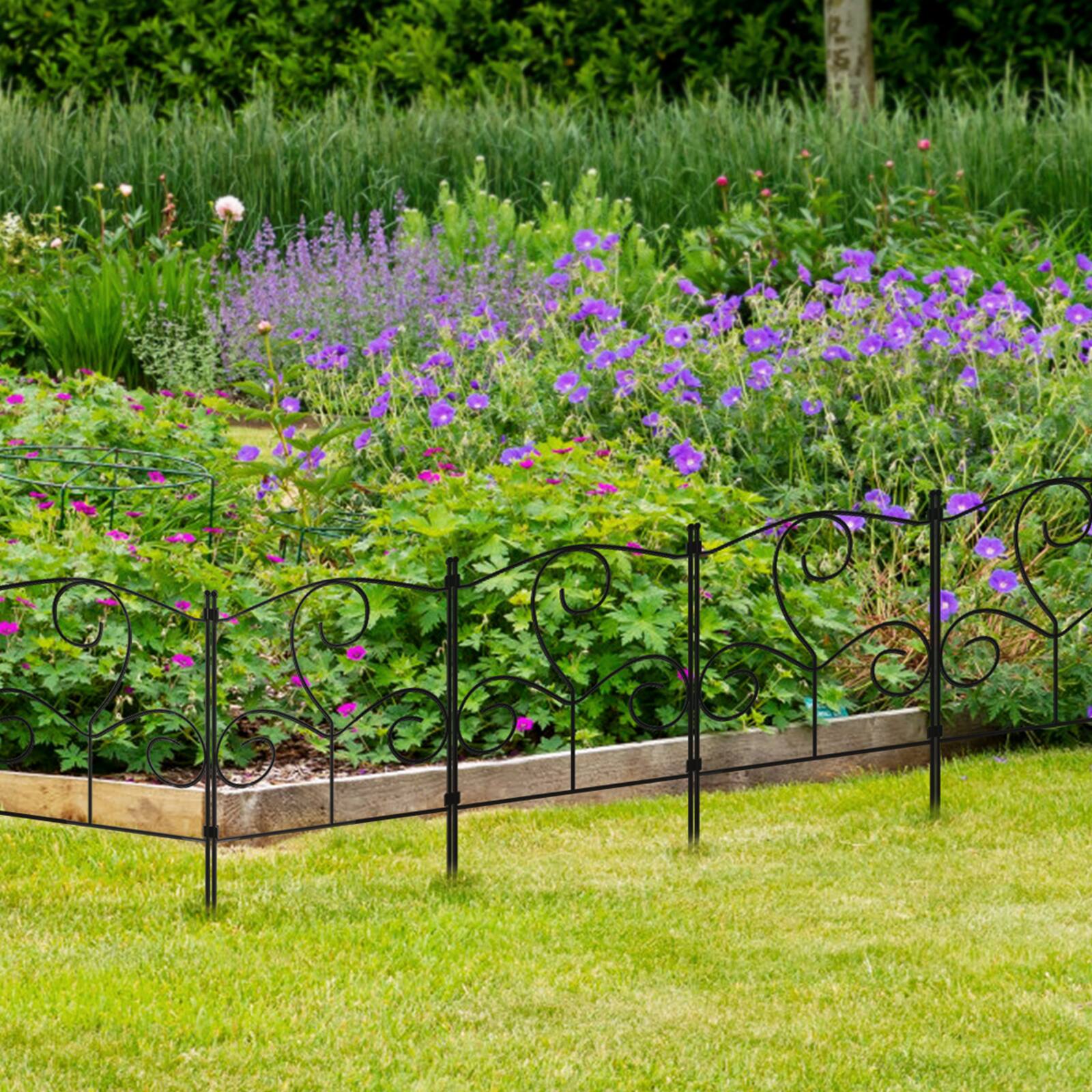 Alt View 1. Oumilen - 25-Pack Decorative Garden Fence Panels, 16.5in Tall Black Metal Ornamental Border.