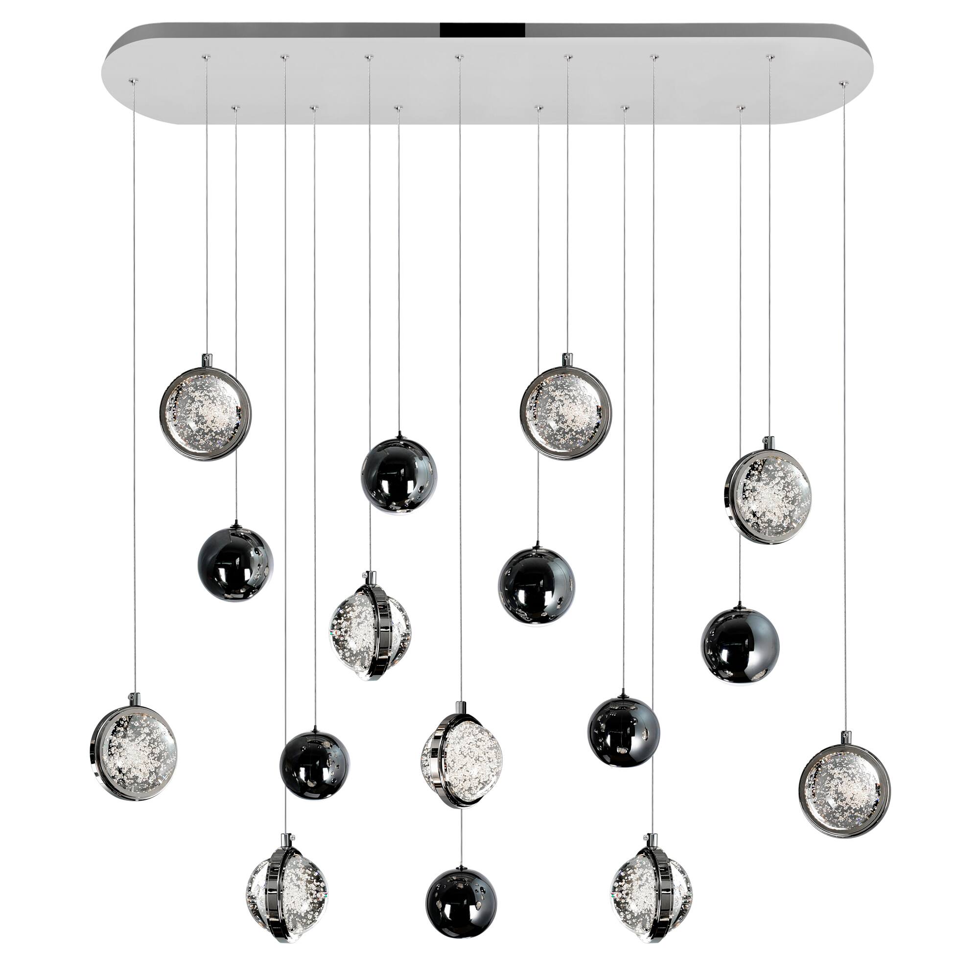 Alt View 1. CWI Lighting - Salvador 40 in LED Integrated Polished Nickel Chandelier - Polished Nickel.