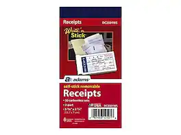Adams - Write 'N Stick Receipt Book, 2.75" x 5.38", 50/Pack - White