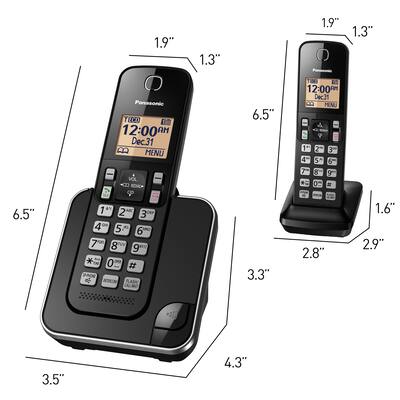 Panasonic DECT CORDLESS WTIH 2 HANDSETS KX TGC352B Black KX Panasonic DECT CORDLESS WTIH 2 HANDSETS KX TGC352B Black KX