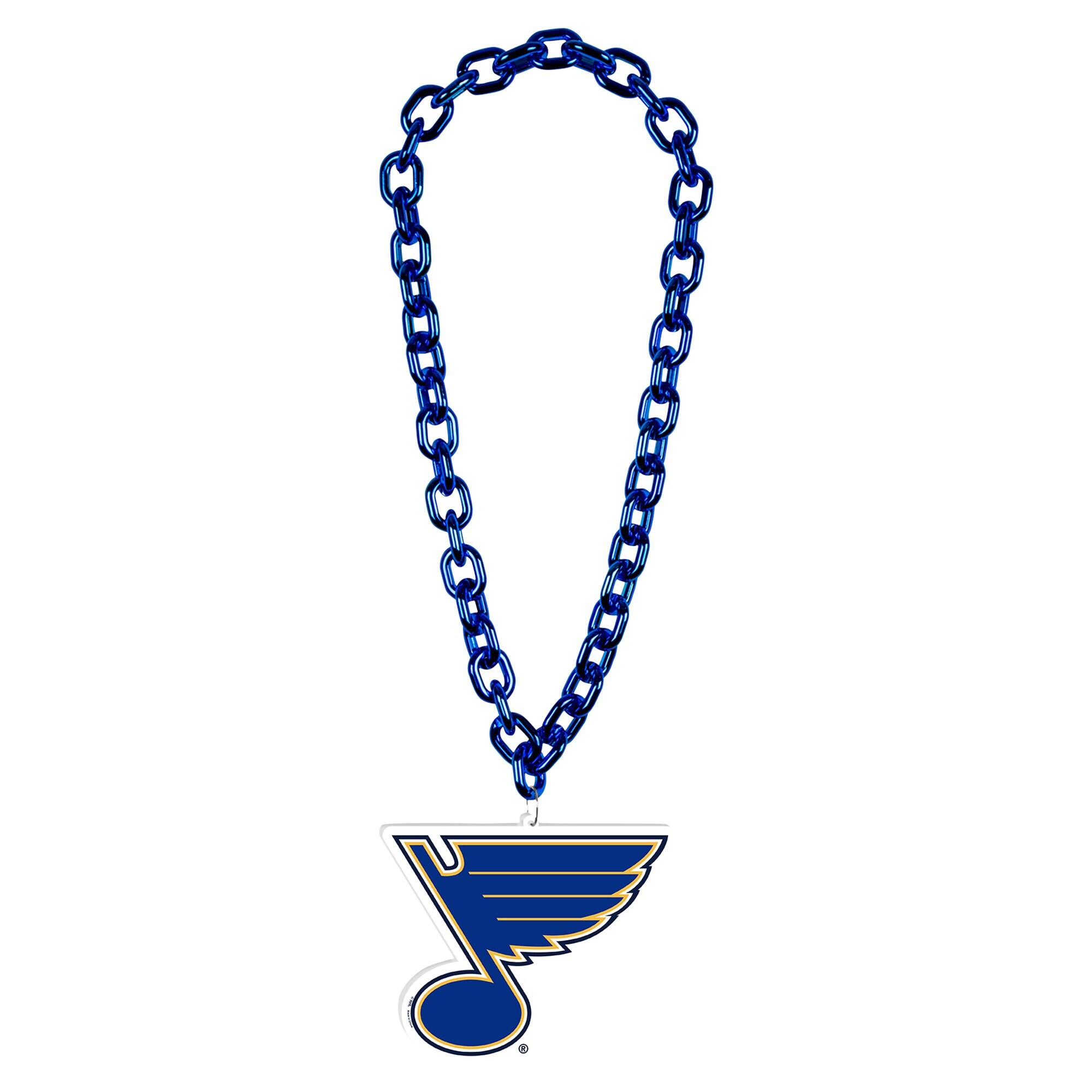 Front. WinCraft - St. Louis Blues Big Chain Logo Necklace - Multicolor.