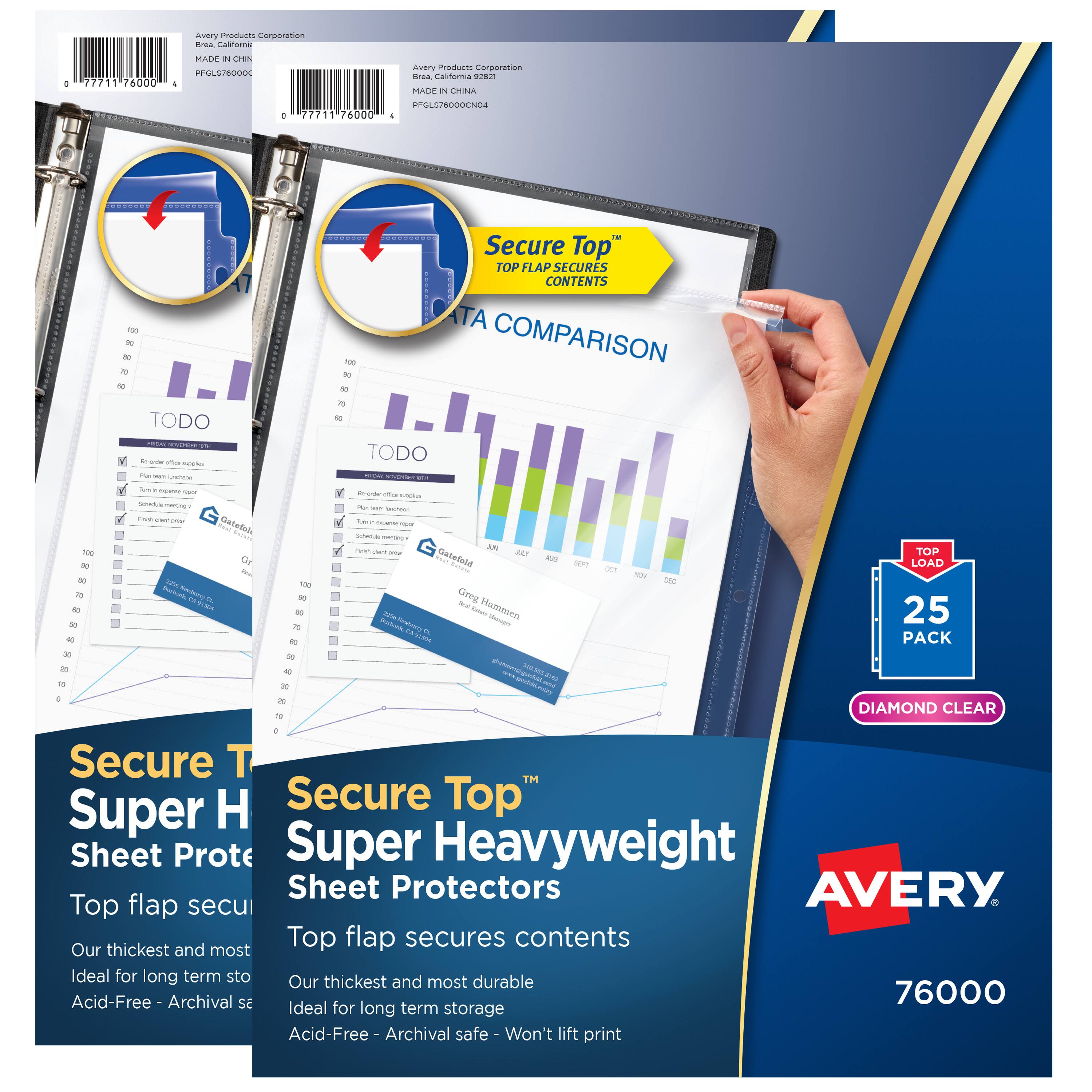 Avery - Diamond Sheet Protectors, 2-Pack, 50 Protectors (86009) - Clear