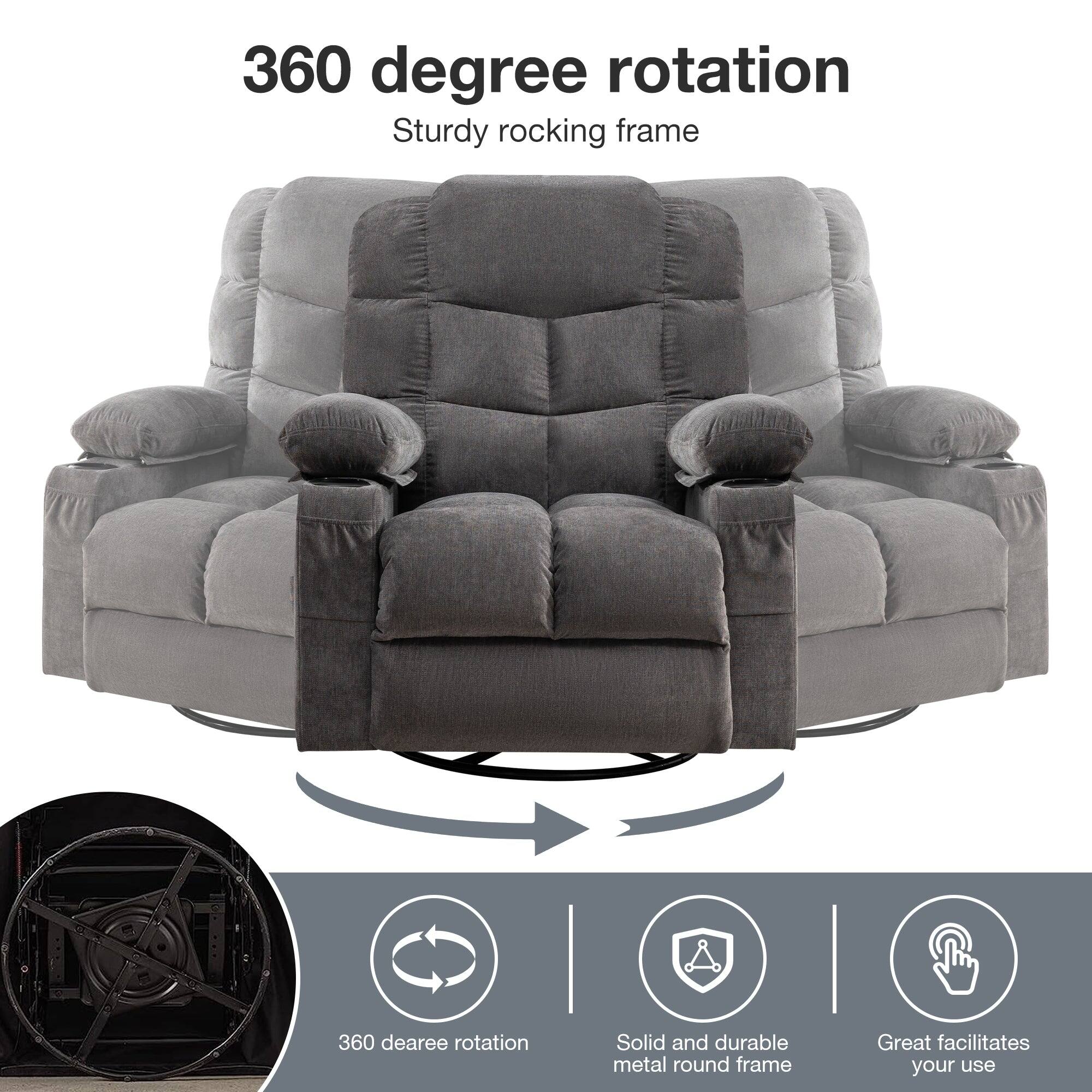 360 degree rotation: Sturdy rocking frame. 360 degree rotation: Sold and durable metal round frame. Great facilitates your use.
