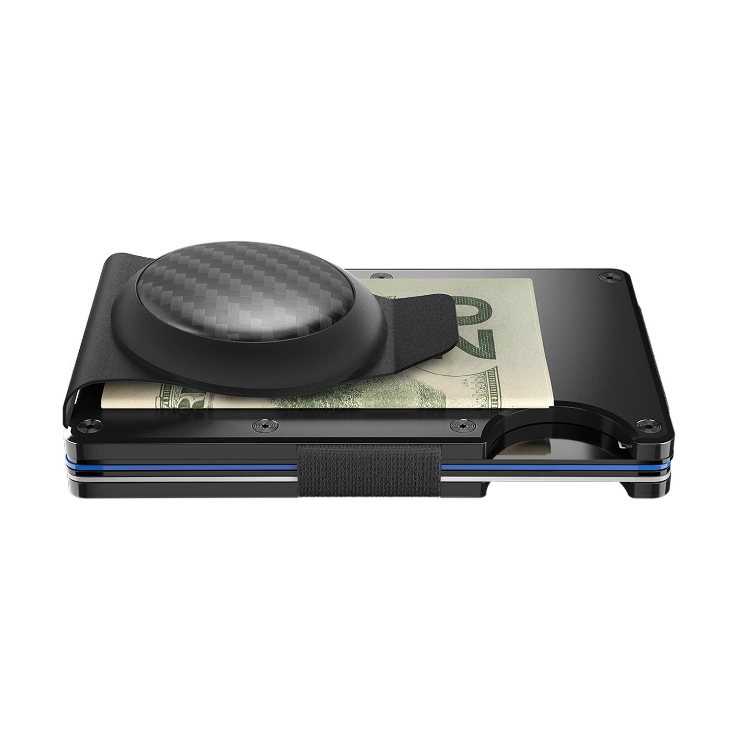 Alt View 11. The Ridge Wallet - CARBON FIBER AIRTAG MONEY CLIP - Silver.