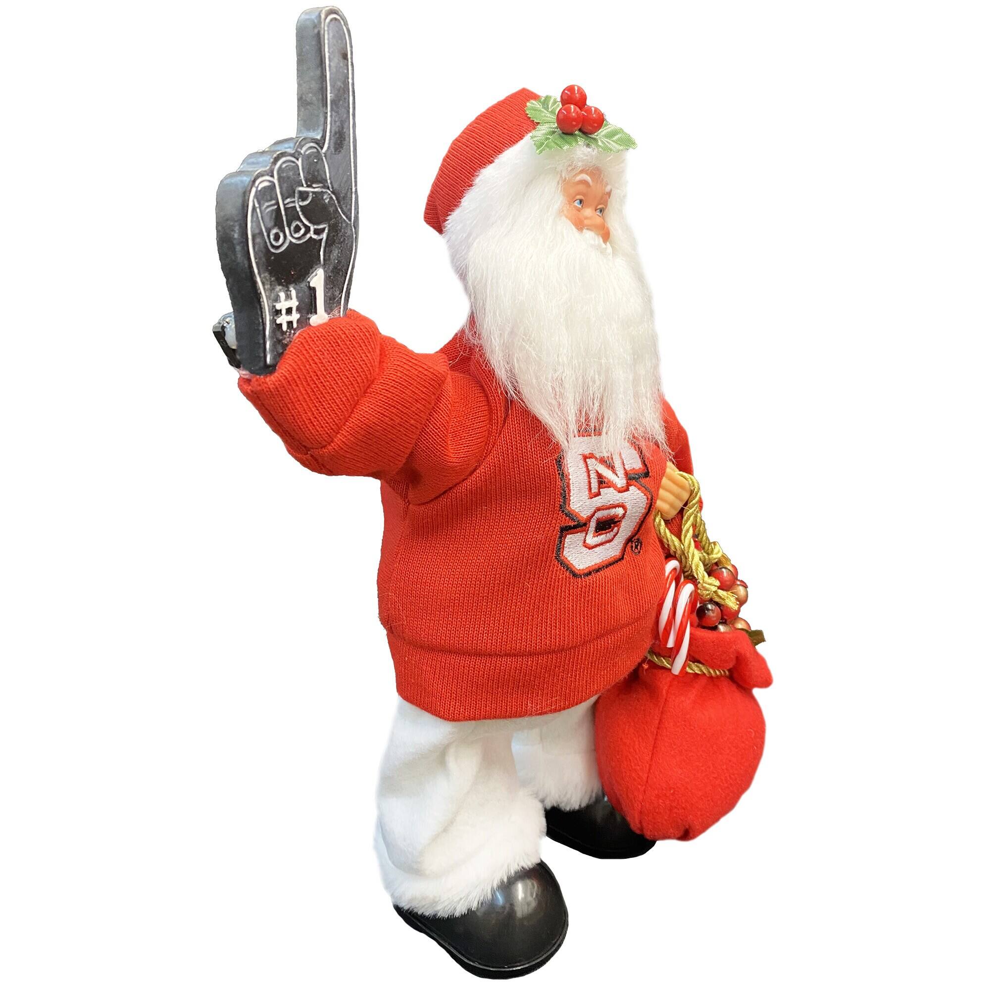 Alt View 3. Santa's Workshop - NC State Wolfpack 12" Animated Musical Santa - Red.