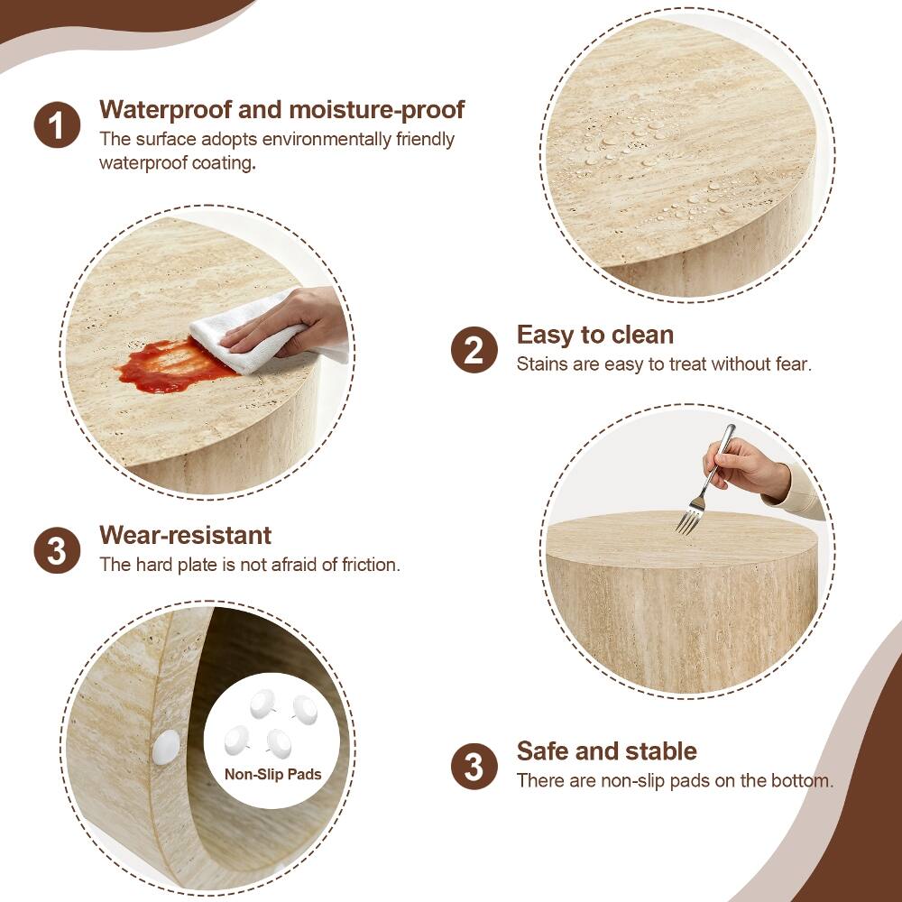 1. Waterproof and moisture-proof
   The surface adopts environmentally friendly waterproof coating.

2. Easy to clean
   Stains are easy to treat without fear.

3. Wear-resistant
   The hard plate is not afraid of friction.

4. Safe and stable
   There are non-slip pads on the bottom.