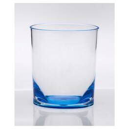 APRILSOUL - Oval Halo Acrylic Glasses Set of 4 DOF Plastic BPA Free Cocktail Drinkware Water Tumblers - Blue