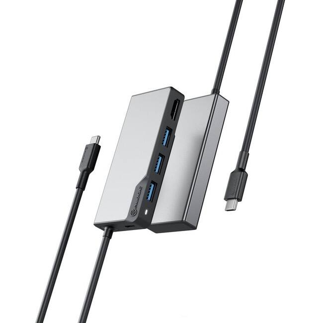 Front. Alogic - Alogic Fusion CORE 5-in-1 USB-C Hub Compact Dock V2 - USB-C hub with HDMI, Ethernet, USB-A, and SD card reader, offering.