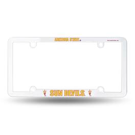 Rico Industries - Arizona-St. Sun Devil's Raised Letter White Plastic License Plate Frame - Multi