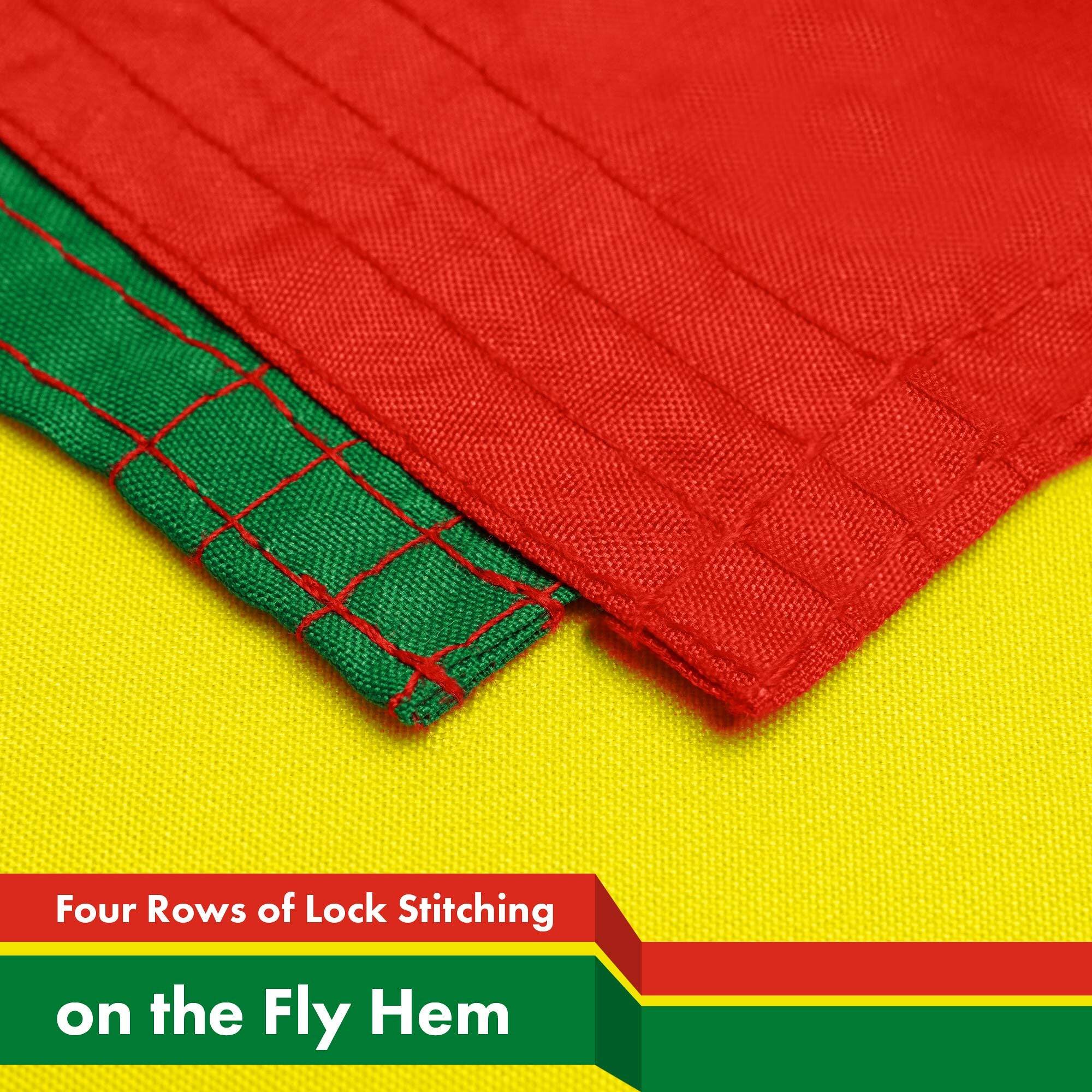 Four Rows of Lock Stitching on the Fly Hem