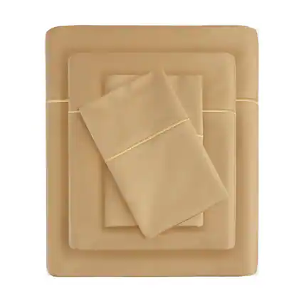 Front. Gracie Mills - Gracie Mills Noelia 600 Thread Count Cotton Sheet Set - Gold.