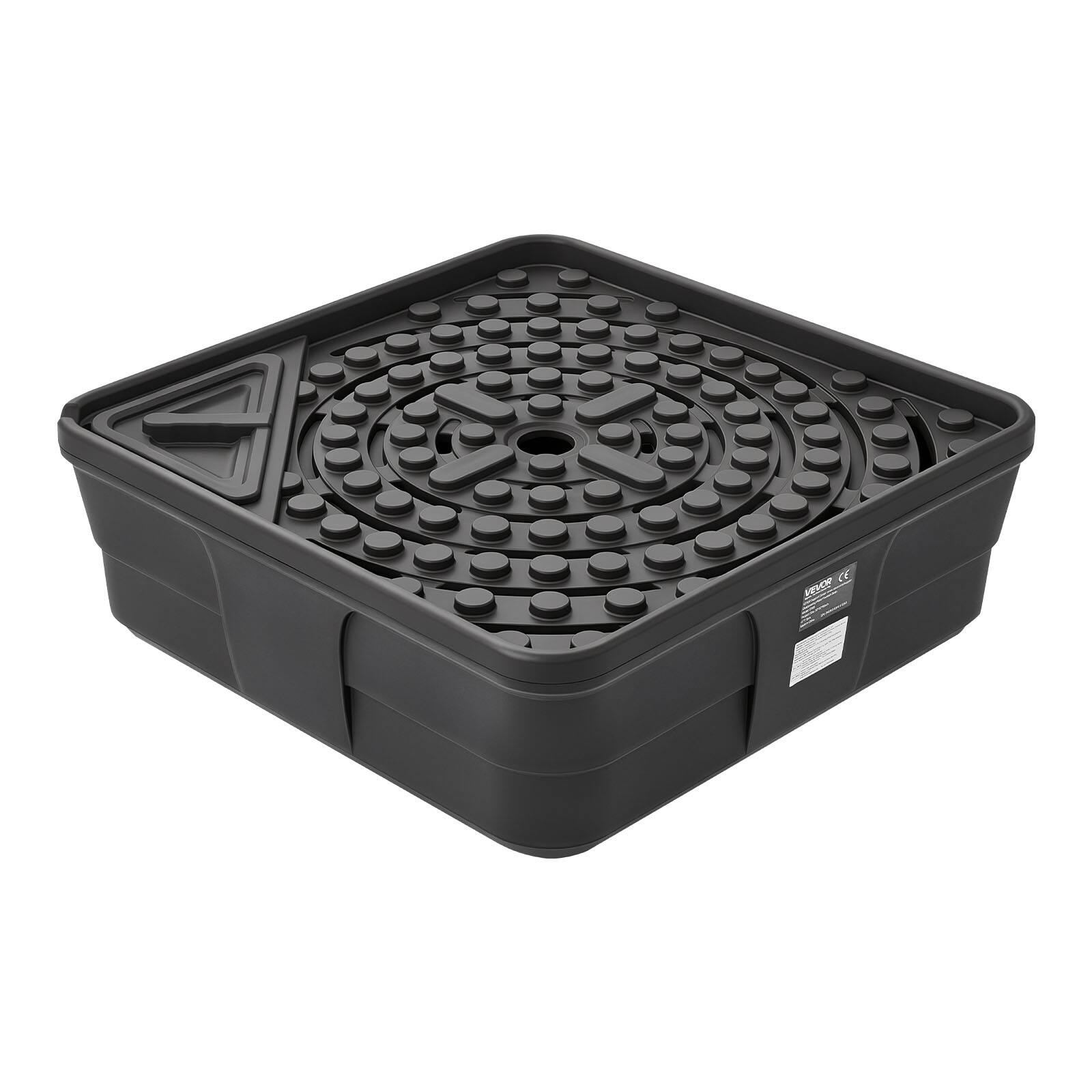 Front. VEVOR - Fountain and Water Feature Basin, 30-Inch Disappearing Water Fountain Basin for Landscape and Garden - Black.