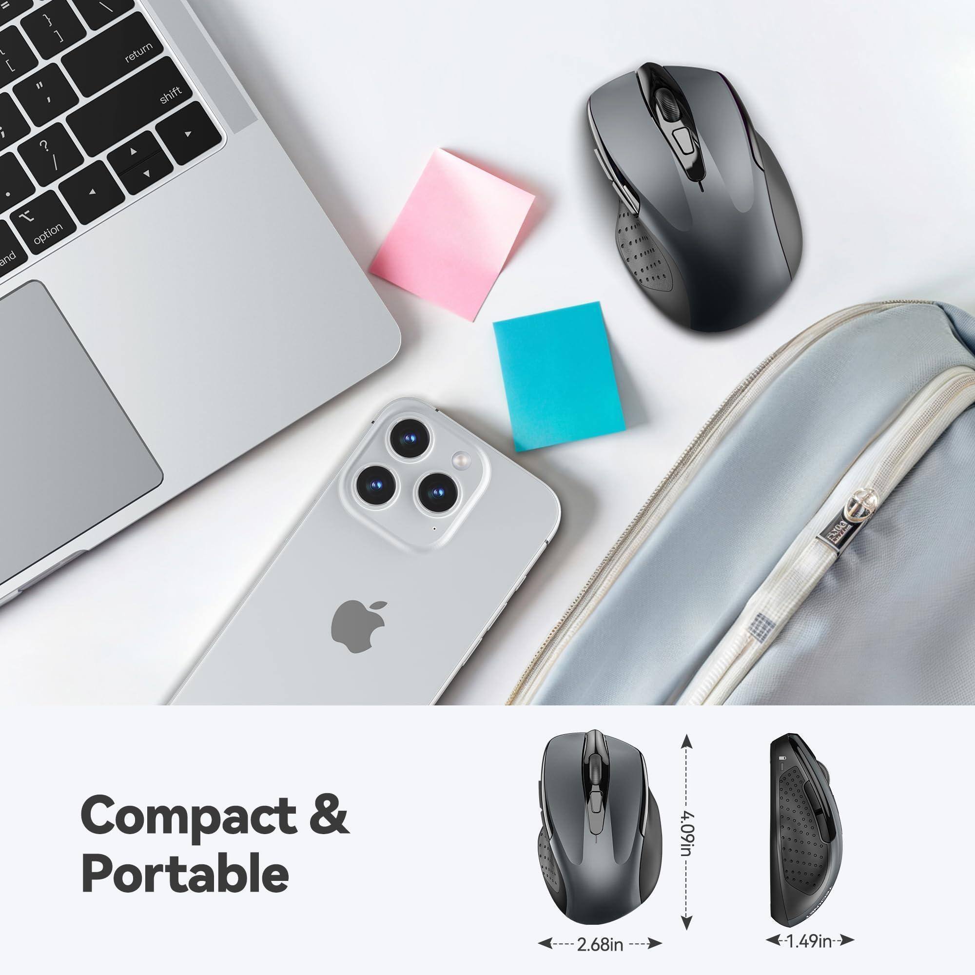 Compact & Portable  
4.09in x 2.68in x 1.49in