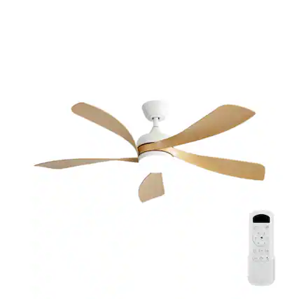 Front. APRILSOUL - Quiet Reversible DC Ceiling Fan Remote LED Indoor Outdoor 52 Inch - White.