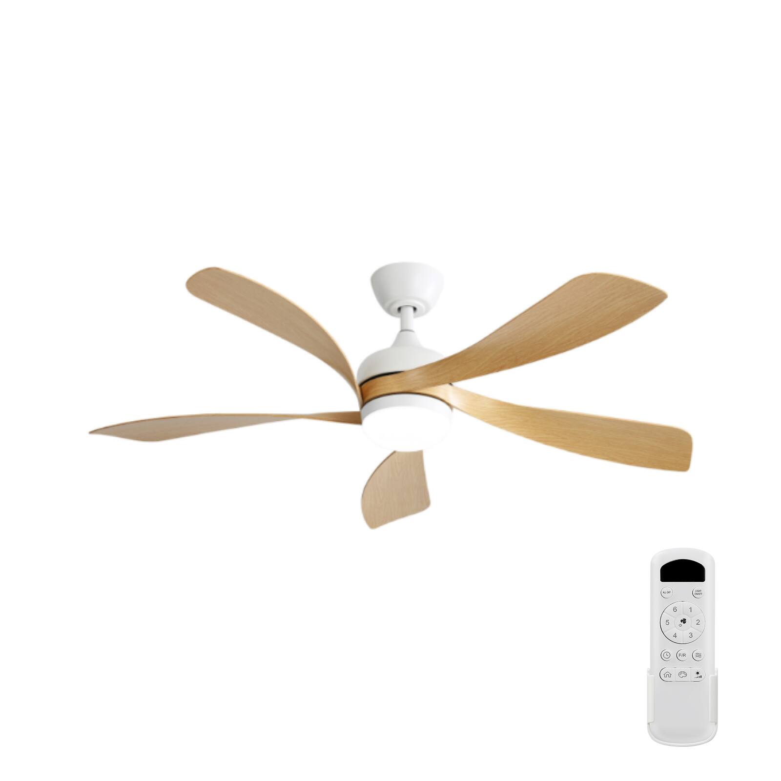 Front. APRILSOUL - Quiet Reversible DC Ceiling Fan Remote LED Indoor Outdoor 52 Inch - White.