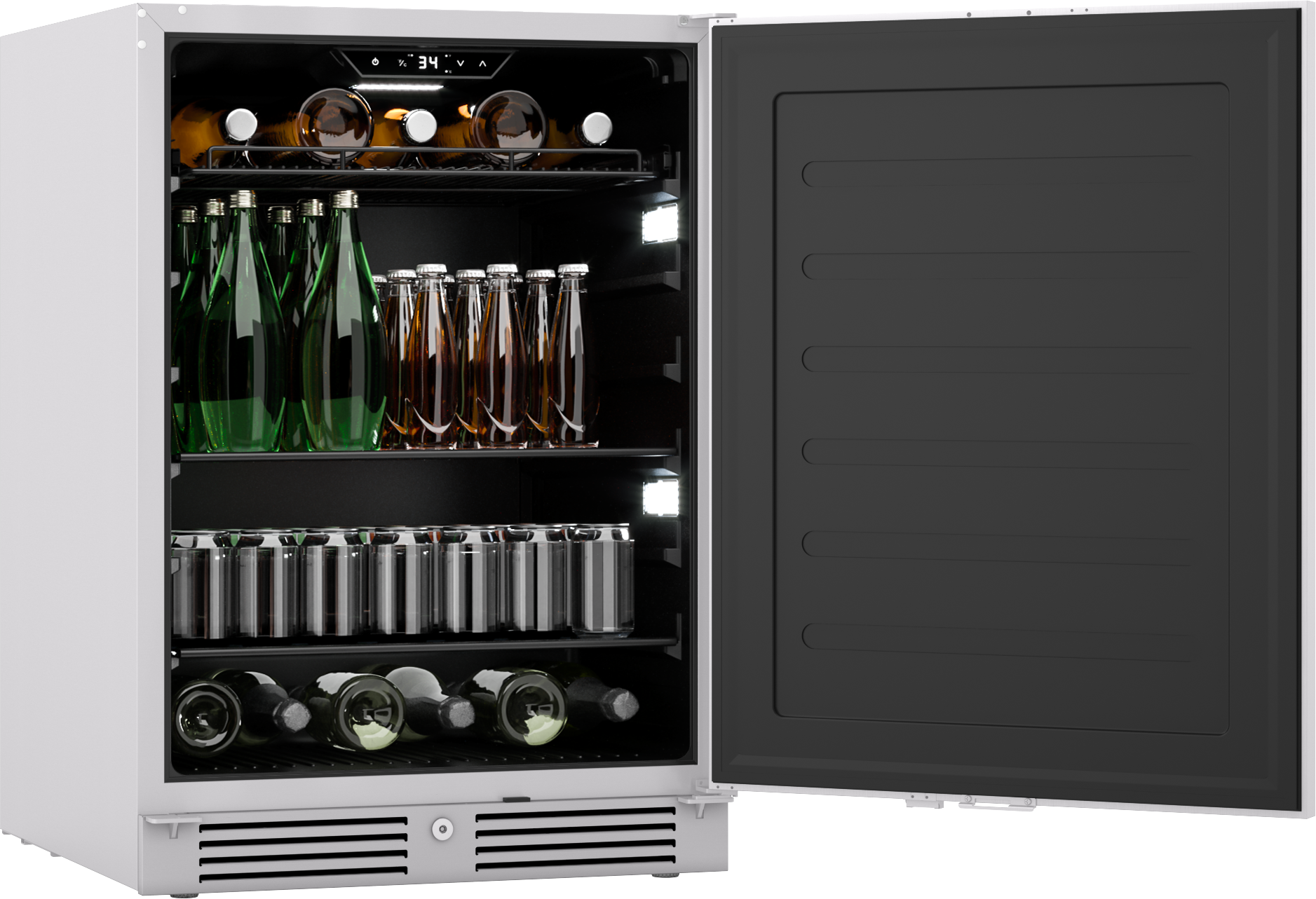 Alt View 17. Zephyr - Presrv 24 in. 136-Can Single Zone Outdoor Beverage Cooler - Stainless Steel.