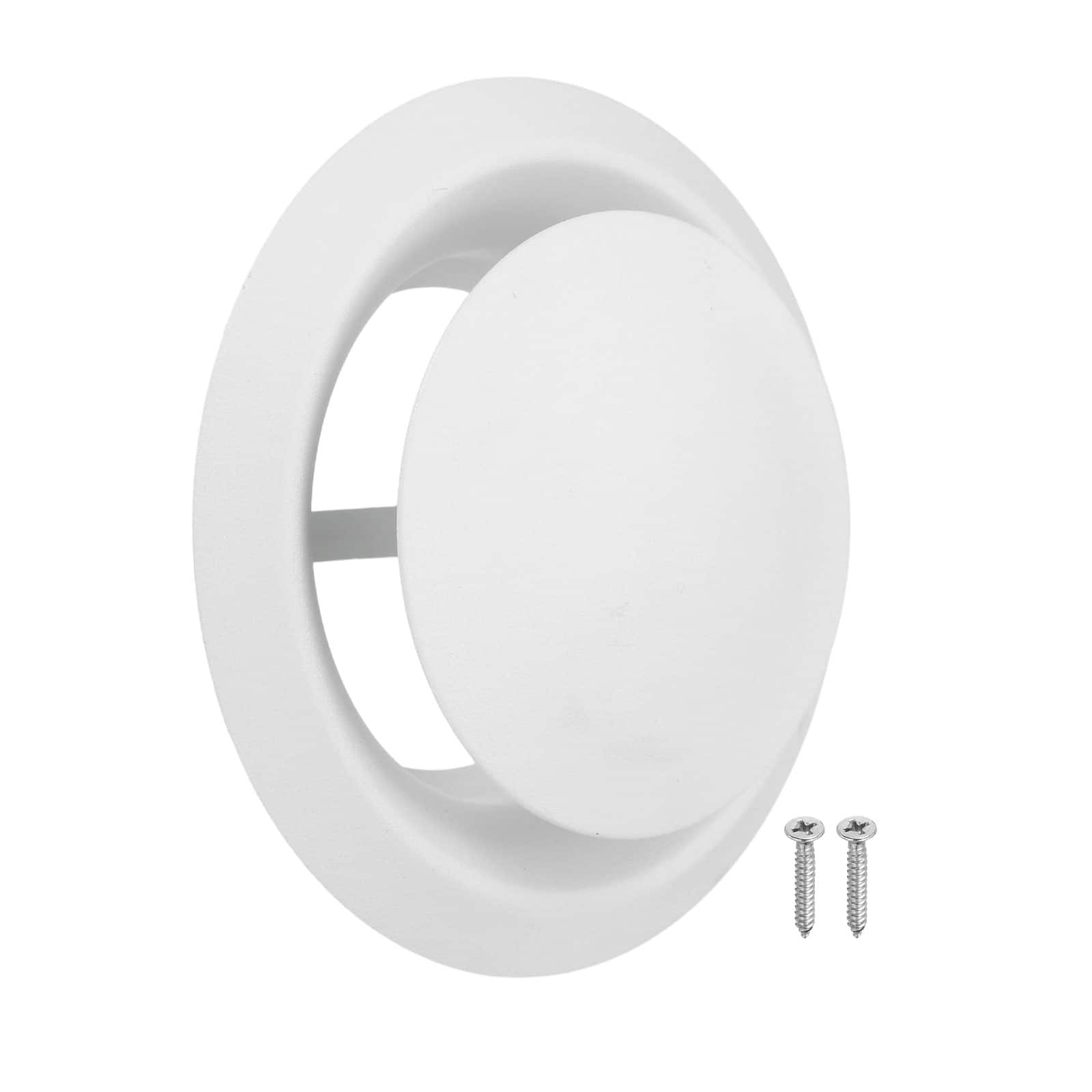 "Unique Bargains - 1Set 5"" Round Ceiling Diffuser, 304 Stainless Steel Adjustable Wall Air Vent Diffuser Duct Cover Exhaust Supply - White" price history on PriceWatchPro