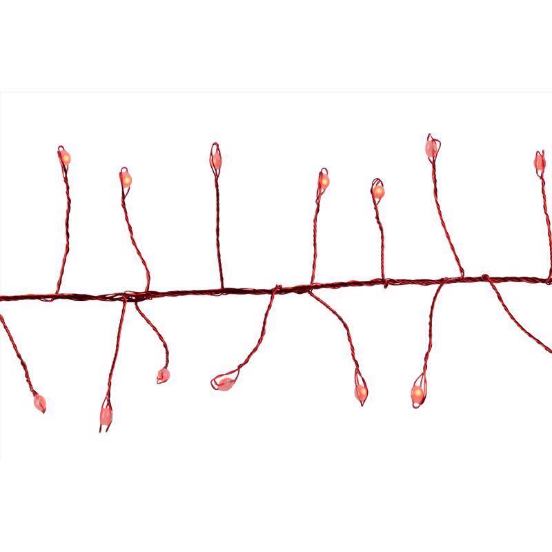 Angle. Celebrations - Celebrations Platinum LED Big Seed Cluster Red 250 ct String Christmas Lights 10 ft..