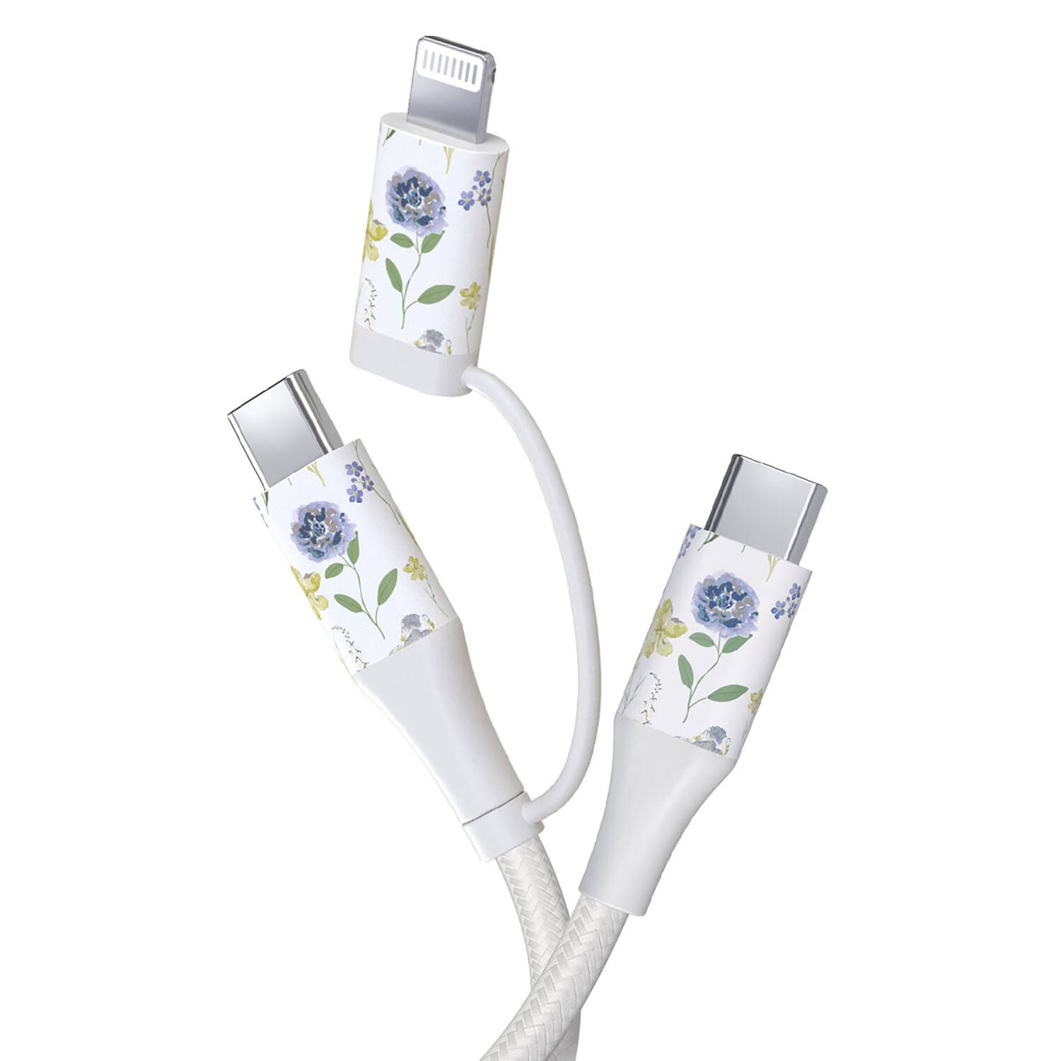 Alt View 10. HyperGear - TECHcessories 30-Watt USB-C PD Charging Kit with Travel Pouch - Purple Floral.