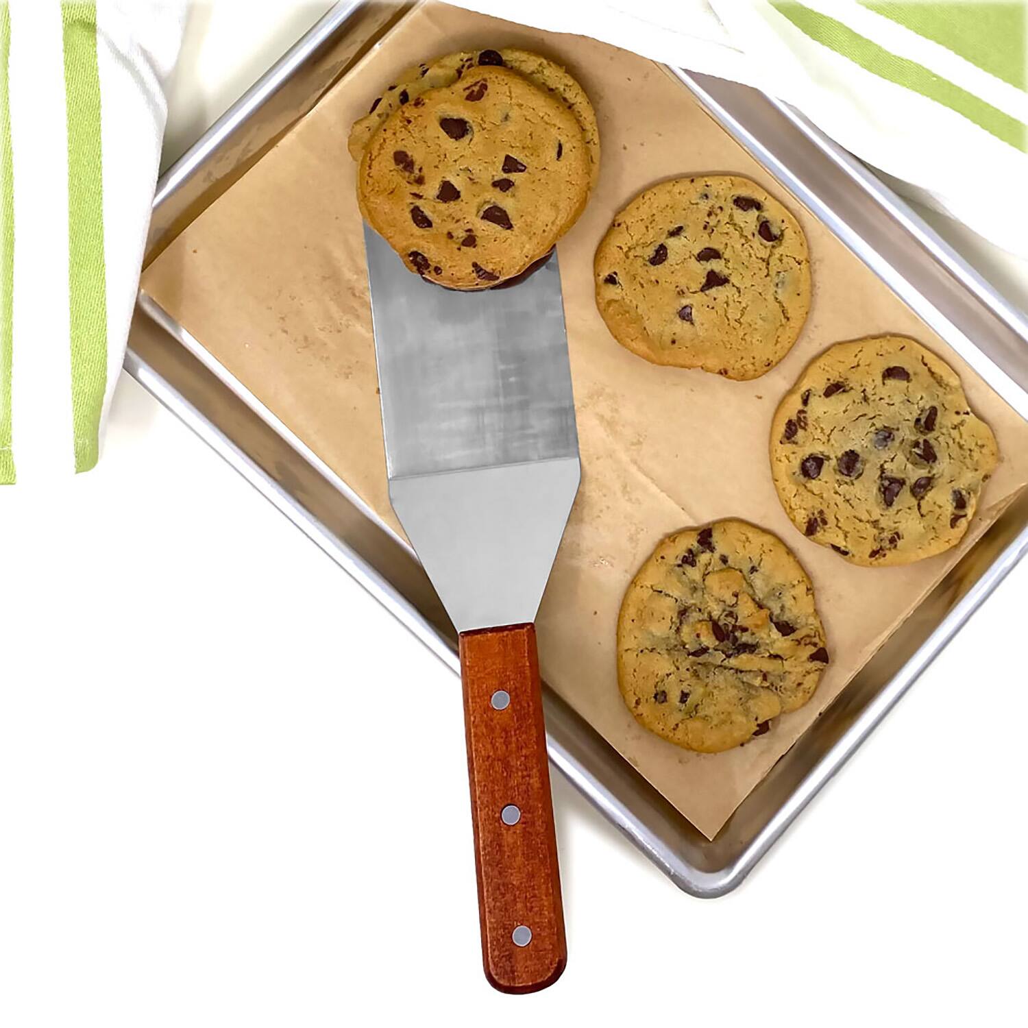 Alt View 5. Norpro - Stainless Steel Jumbo Solid Spatula with Mahogany Handle, 12-Inch - Silver.