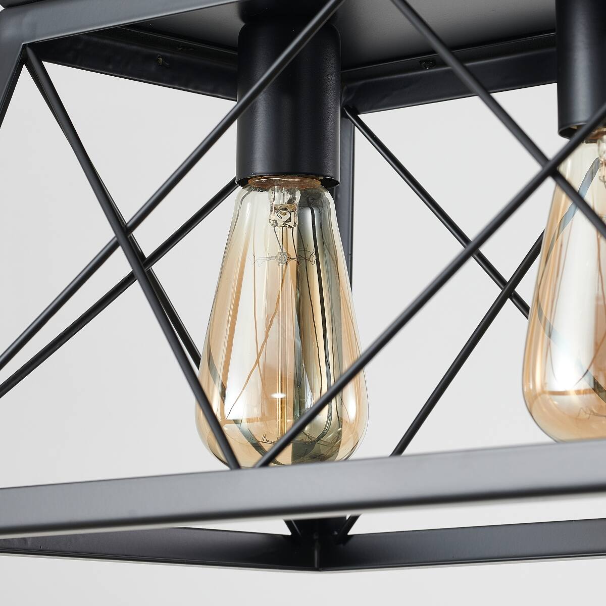 Alt View 7. Loheer - Loheer 5 Light Farmhouse Chandelier, Black Kitchen Island Pendant Light with Adjustable Height.