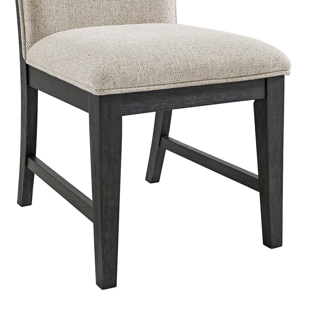 Angle. Picket House Furnishings - Edge Dining Chair with Light Grey Fabric in Espresso - Espresso.