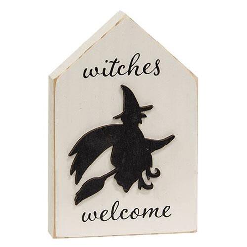 BreeBe - *Witches Welcome Silhouette Block - White, Black