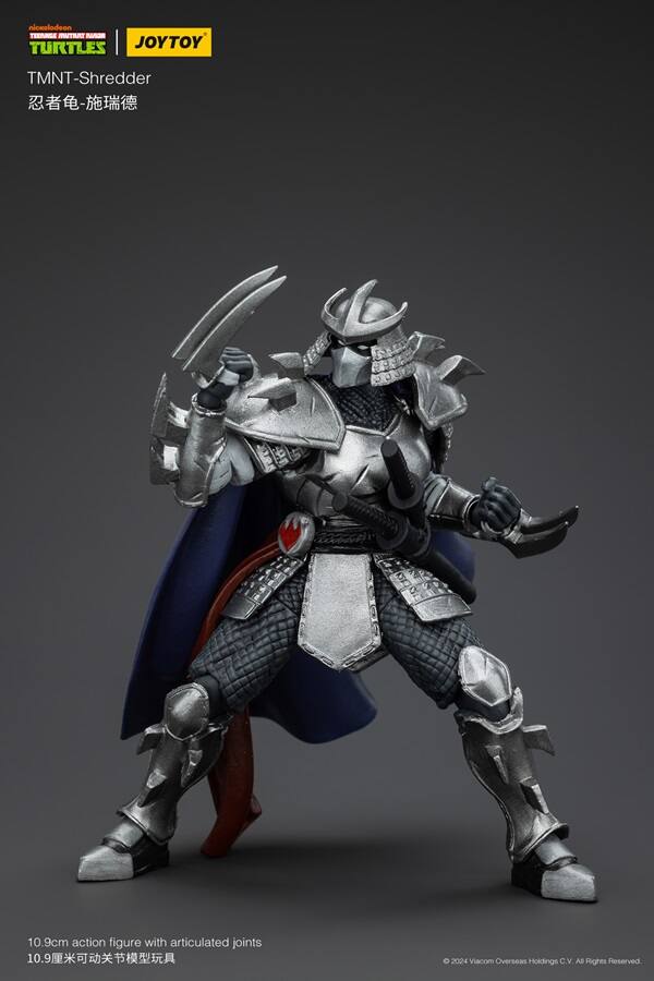 nicxelodeon TEENAGE MUTANT NINJA TURTLES | JOYTOY TMNT-Shredder - 10.9cm action figure with articulated joints  
© 2024 Viacom Overseas Holdings C.V. All Rights Reserved