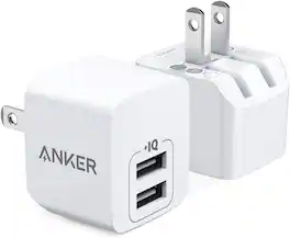 USB Charger, Anker 2-Pack Dual Port 12W Wall Charger Adapter - White