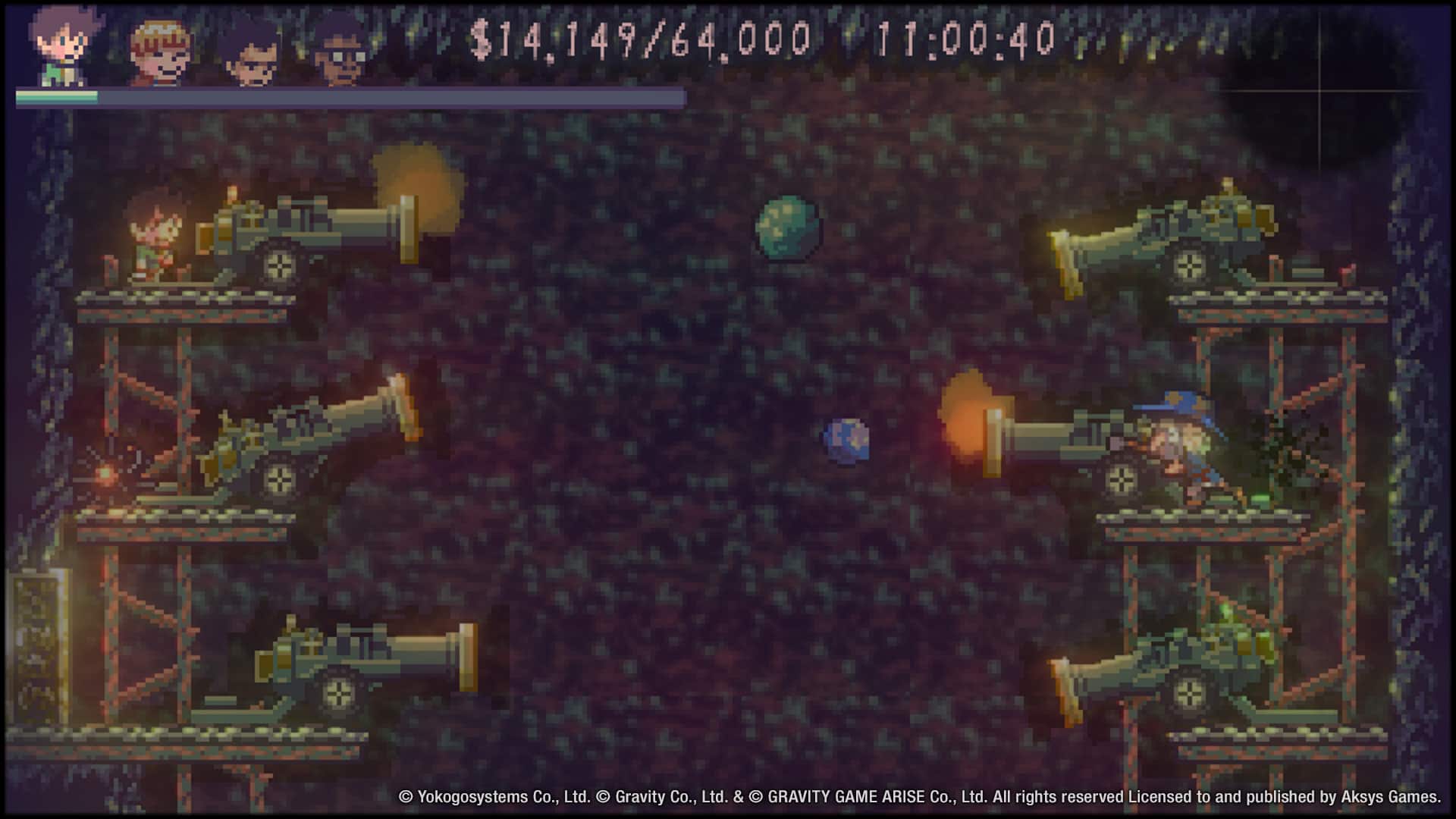 $14.149/64,000 11:00:40
Yokogosystems Co., Ltd. Gravity Co., Ltd. & GRAVITY GAME ARISE Co., Ltd. All rights reserved Licensed to and published by Aksys Games.