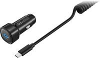 Insignia™ - 30W 4 ft. Car Charger Kit for Smartphones, Tablets and More - Black - Front_Zoom