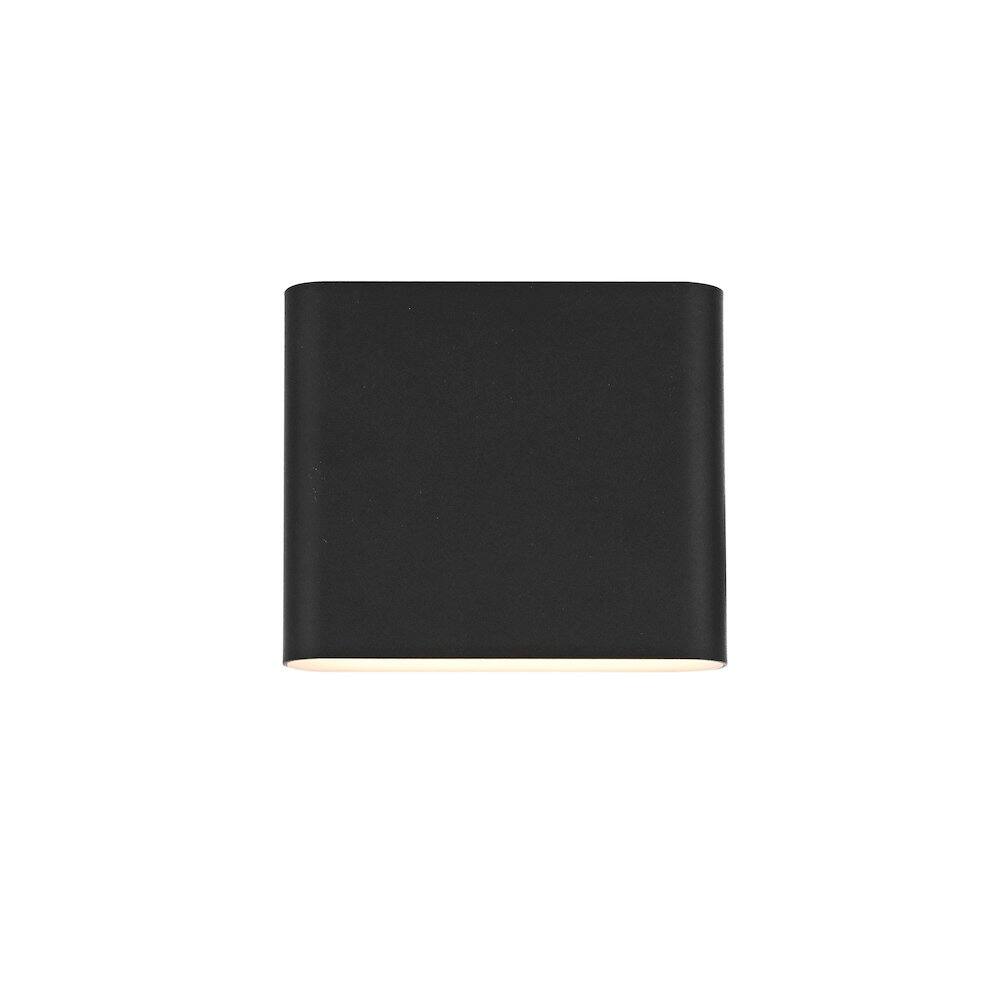 Back. Elegant Lighting - Clyde 9 inch Outdoor Wall Sconce in Black - Black.