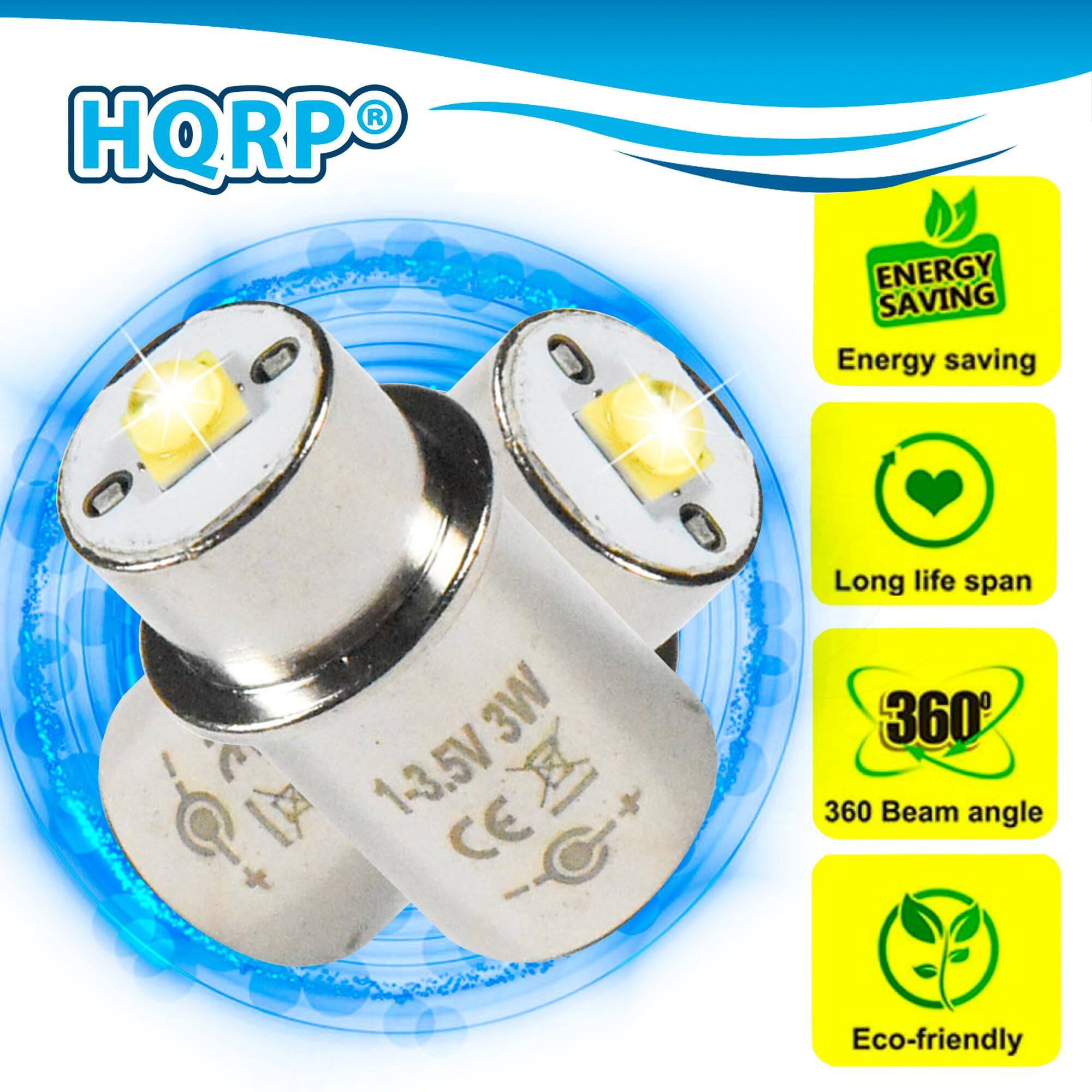 HQRP Energy Saving  
3W  
1-3.5V  
CE - C+  
Long life span  
360 Beam angle  
Eco-friendly
