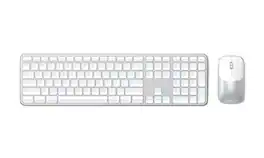 Satechi - Slim CEX3 Full-Size Wireless Keyboard & Mouse Combo - Multi-Device Bluetooth, 2.4GHz USB-C, for Mac - Silver
