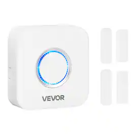 VEVOR - Door Chime, DC 12V, Wireless Door Open Contact Sensor Alarm Chime with 656 ft Range, 58 Chimes & 5 Adjustable Volume - White
