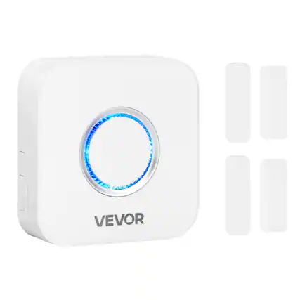 Front. VEVOR - Door Chime, DC 12V, Wireless Door Open Contact Sensor Alarm Chime with 656 ft Range, 58 Chimes & 5 Adjustable Volume - White.