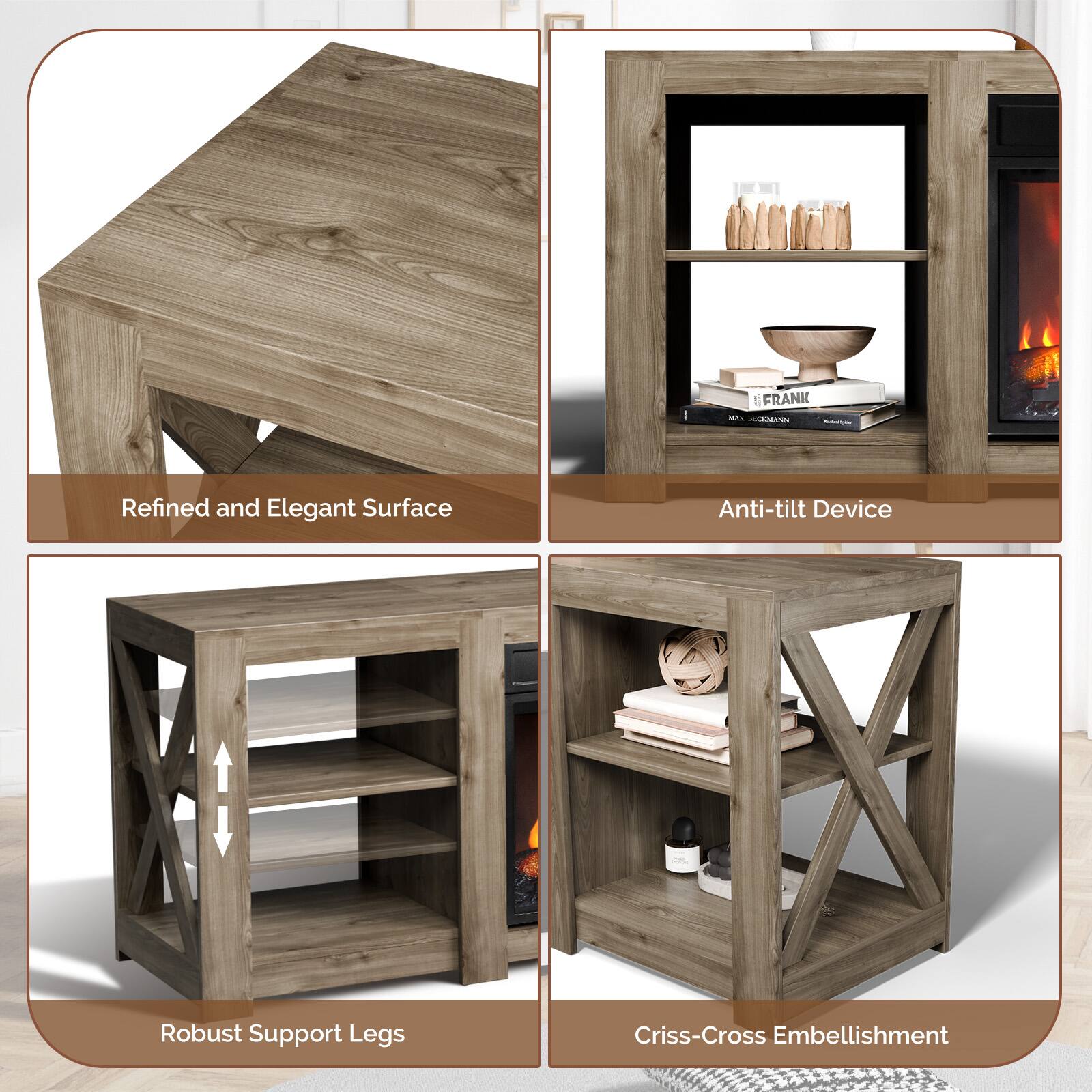 1. Refined and Elegant Surface
2. Anti-tilt Device
3. Robust Support Legs
4. Criss-Cross Embellishment