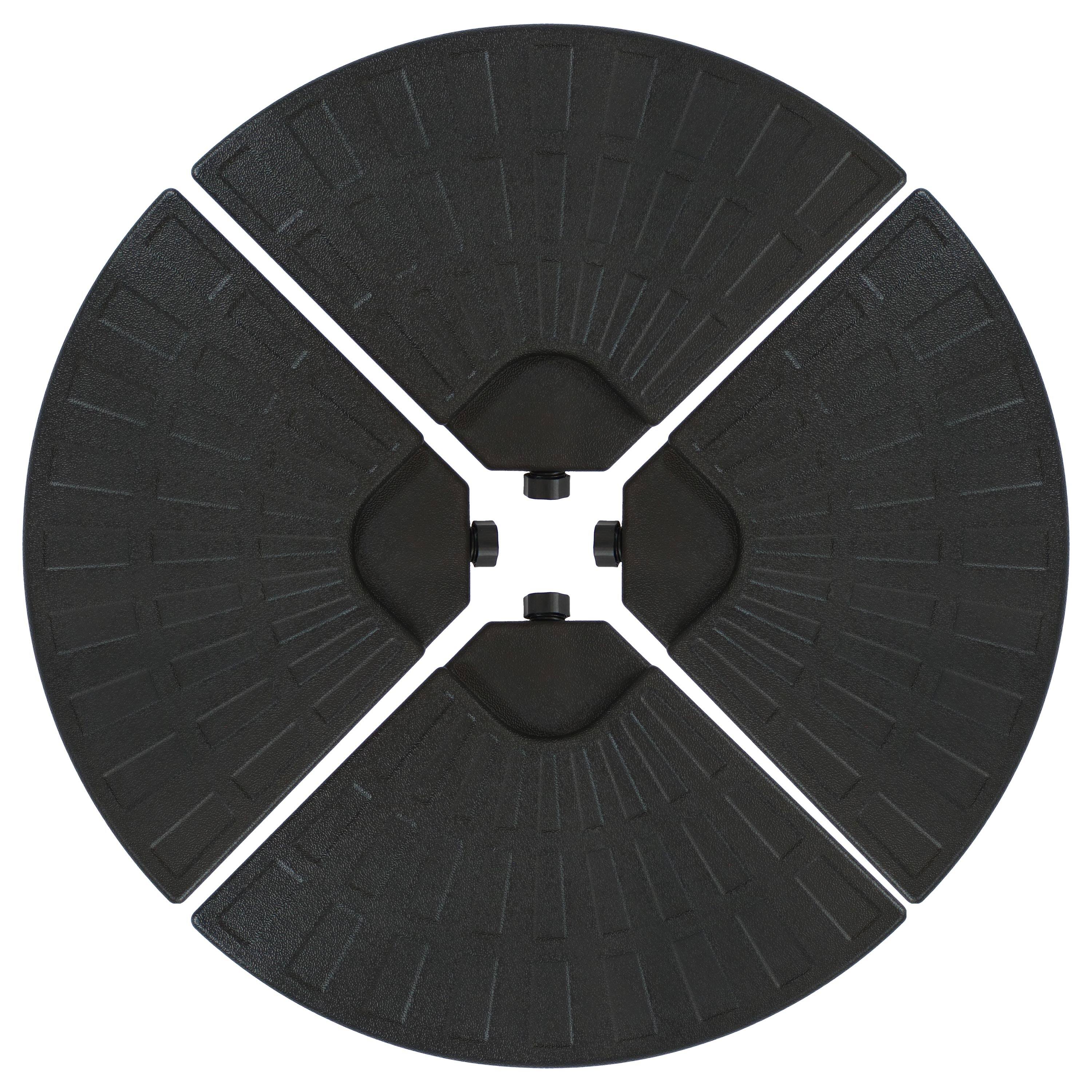 Sunnydaze - Sand or Water Round Cantilever Offset Patio Umbrella Base Plates - Black