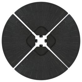 Sunnydaze - Sand or Water Round Cantilever Offset Patio Umbrella Base Plates - Black