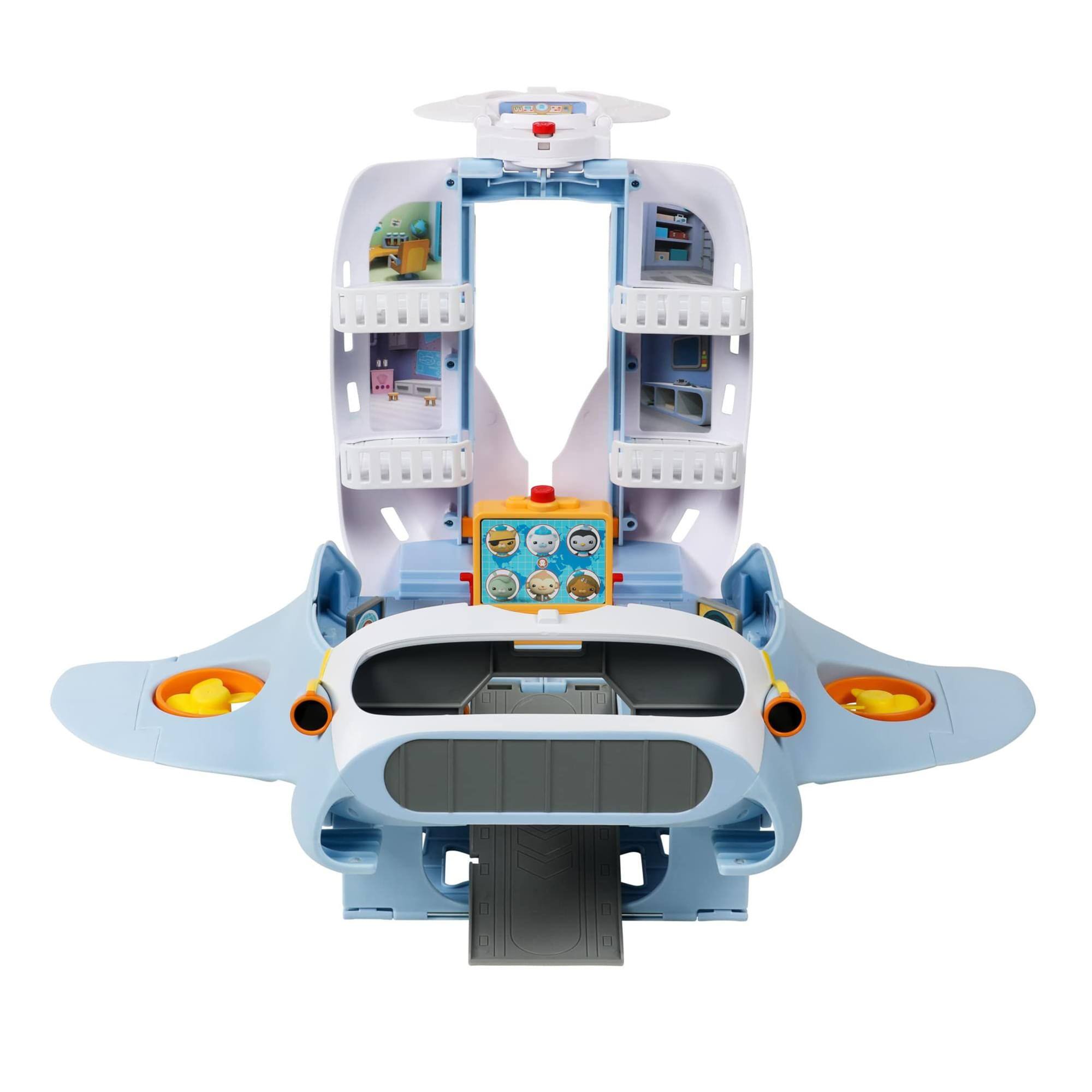 Alt View 1. Moose Toys - Octonauts Above & Beyond Octoray Lights & Sounds Transforming 13 Inch Playset - Blue.