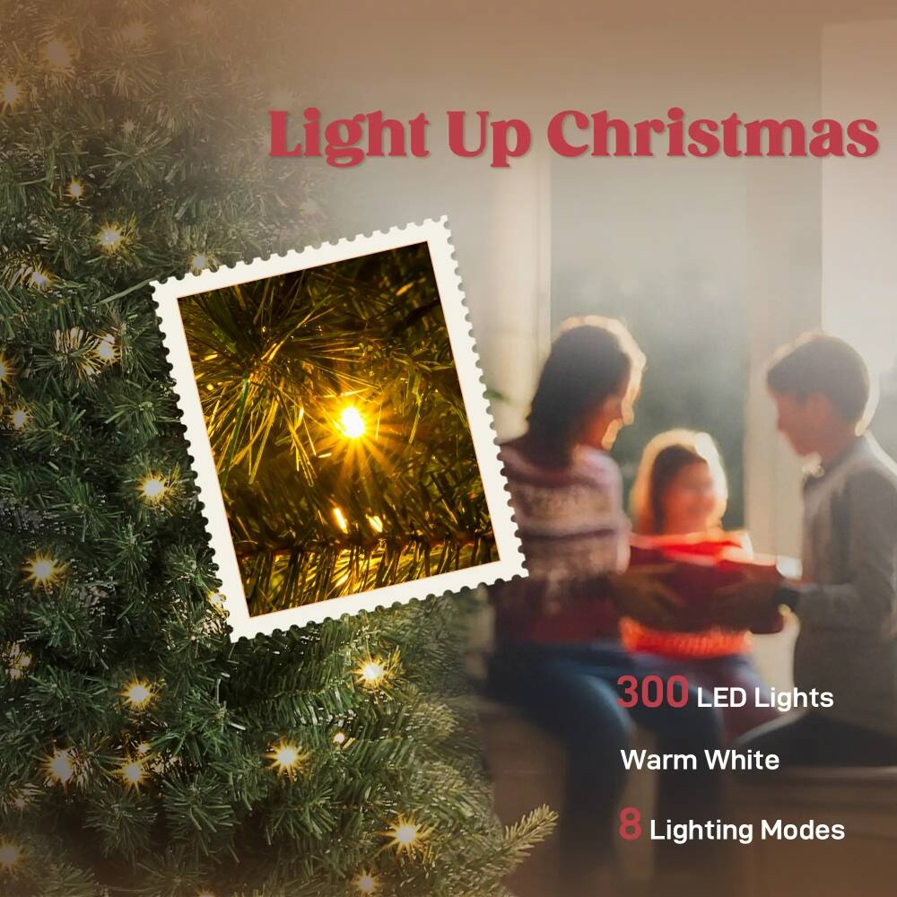 Light Up Christmas

300 LED Lights  
Warm White  
8 Lighting Modes
