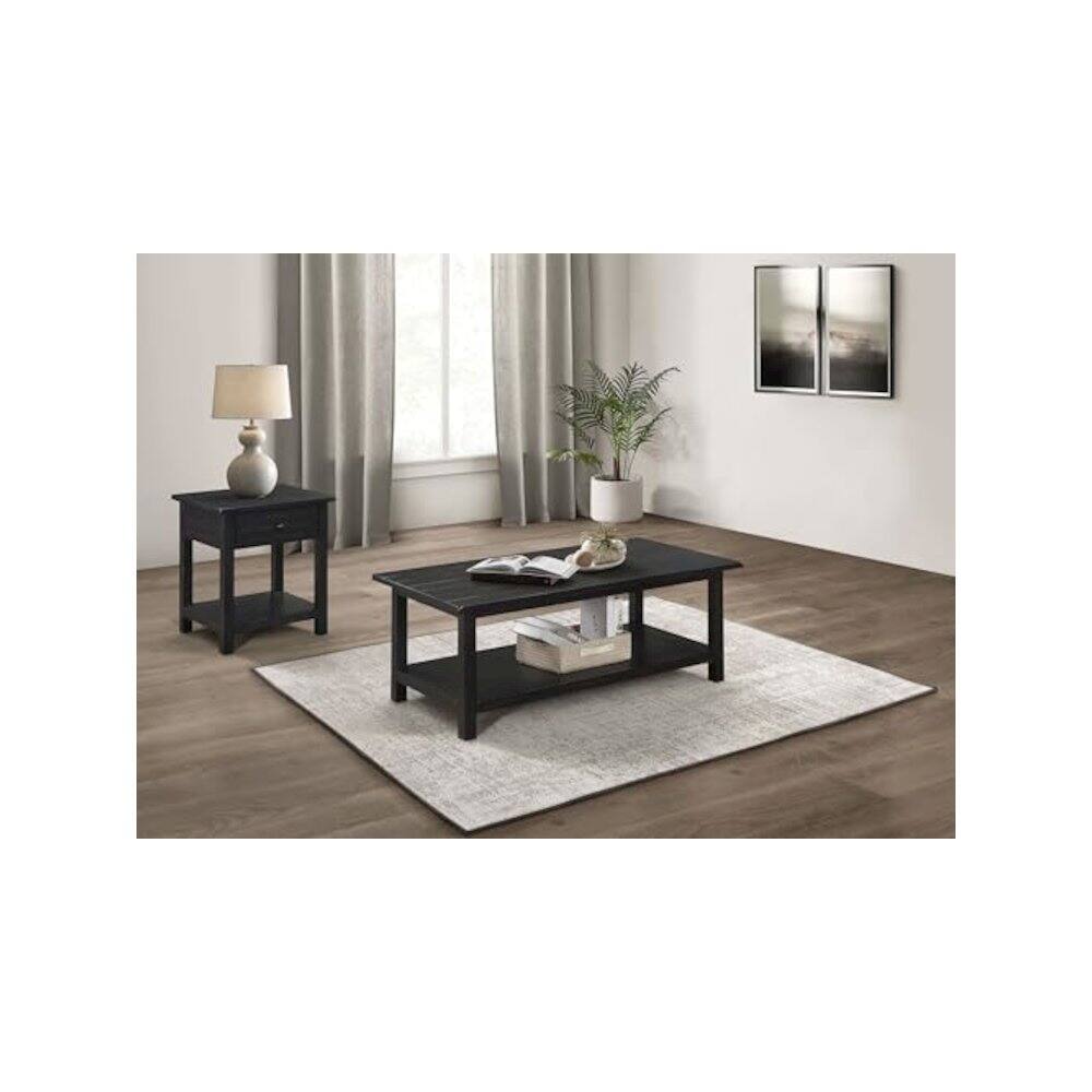 Alt View 1. Coaster Co. of America - Payne 2-piece Coffee and 1-drawer End Table Set Java - Black.