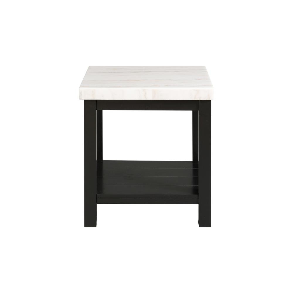 Left. Picket House Furnishings - Evie White Marble Square End Table - White.