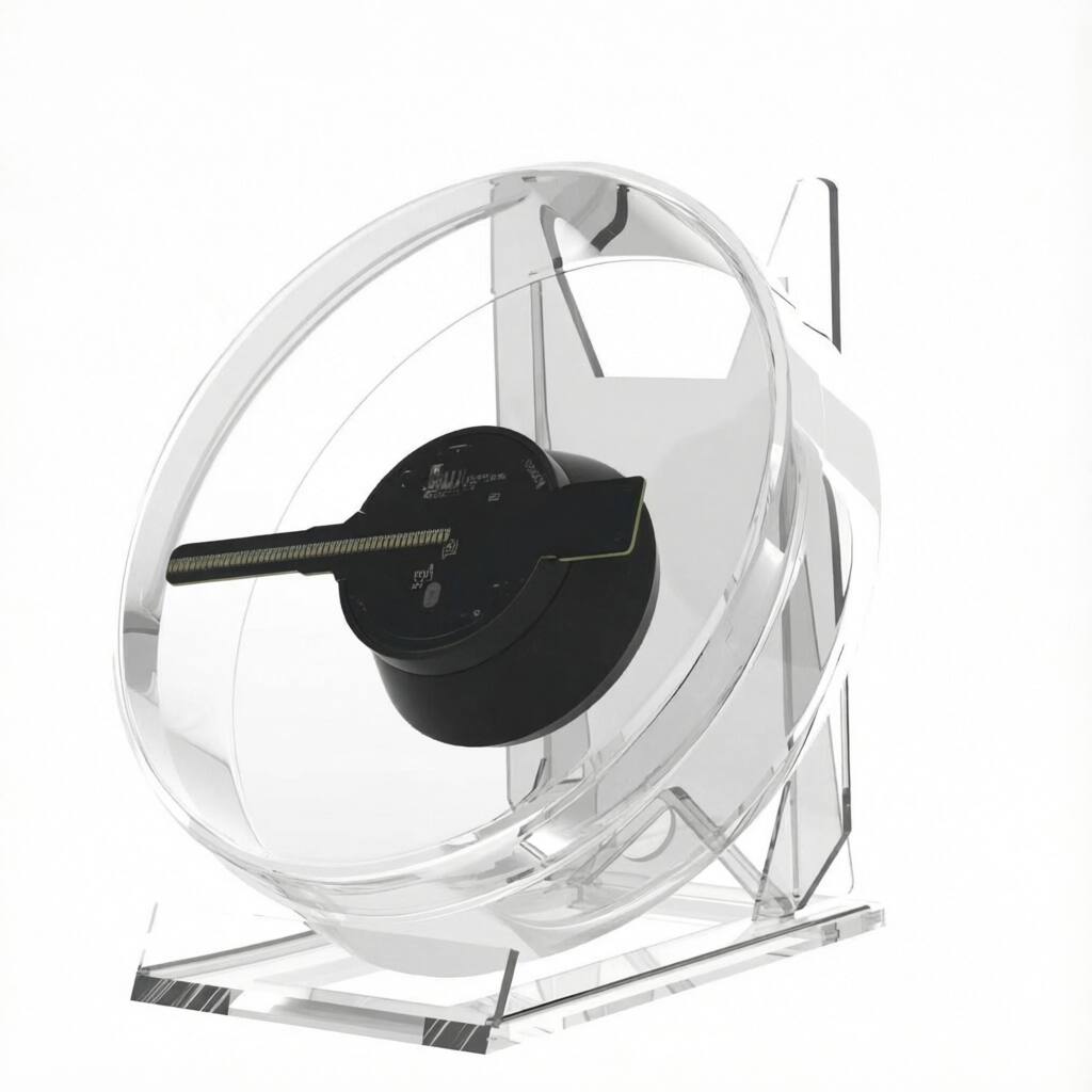 Alt View 1. E.P. Light - Desktop 3D Customize Hologram Fan with Round Shade - Clear, Black.