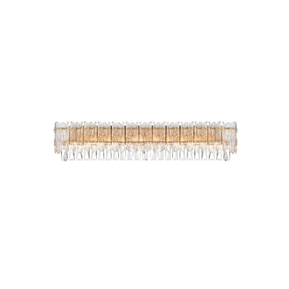 Alt View 5. Elegant Lighting - Emilia 34.5 inch Wall Sconce in Satin Gold - Satin Gold And Clear.