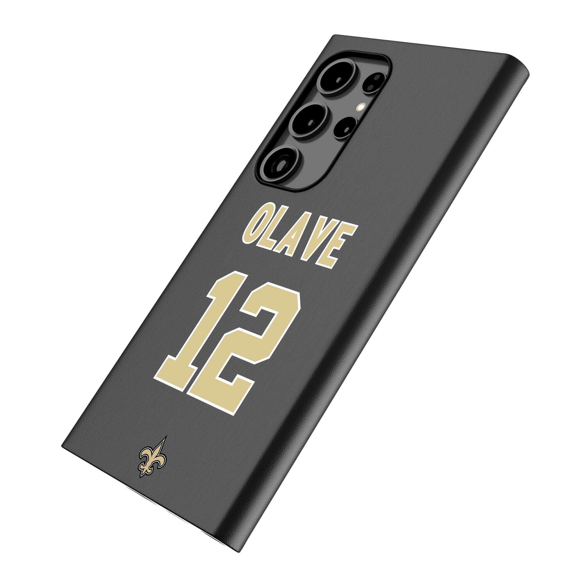 Alt View 1. Keyscaper - Chris Olave Black New Orleans Saints Galaxy Magnetic Bump Case - S25 Ultra - Black.