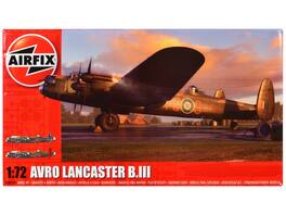Level 3 Model Kit Avro Lancaster B.III Bomber Aircraft with 2 Scheme Options 1/72 Plastic Model Kit by Airfix - Multi