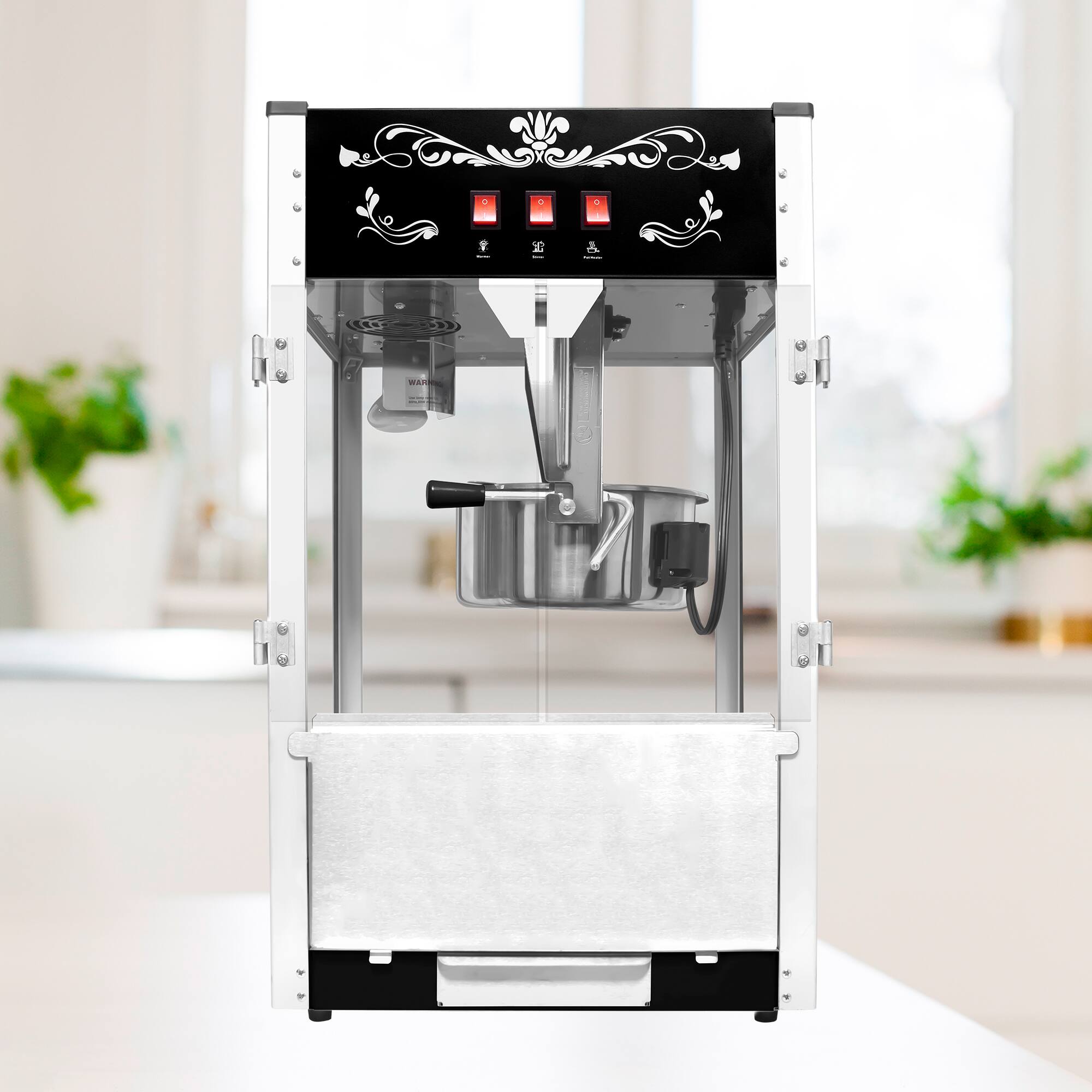 Alt View 1. TinyHomie - Popcorn Machine with 16 Ounce Kettle Countertop Popcorn Maker with Stainless Steel Scoop Oil Spoon and 3 Popcorn Cups - Black.